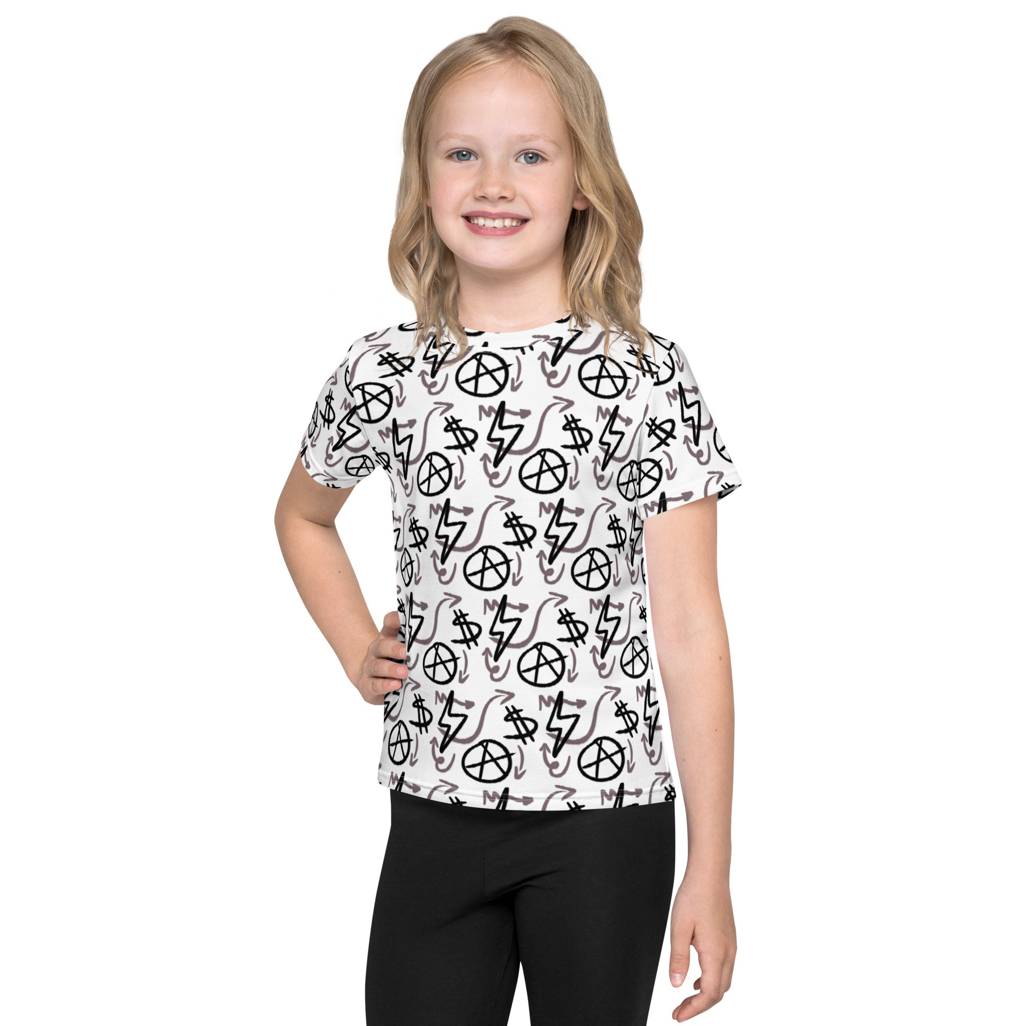 $ = $ - Kids crew neck t-shirt (white)