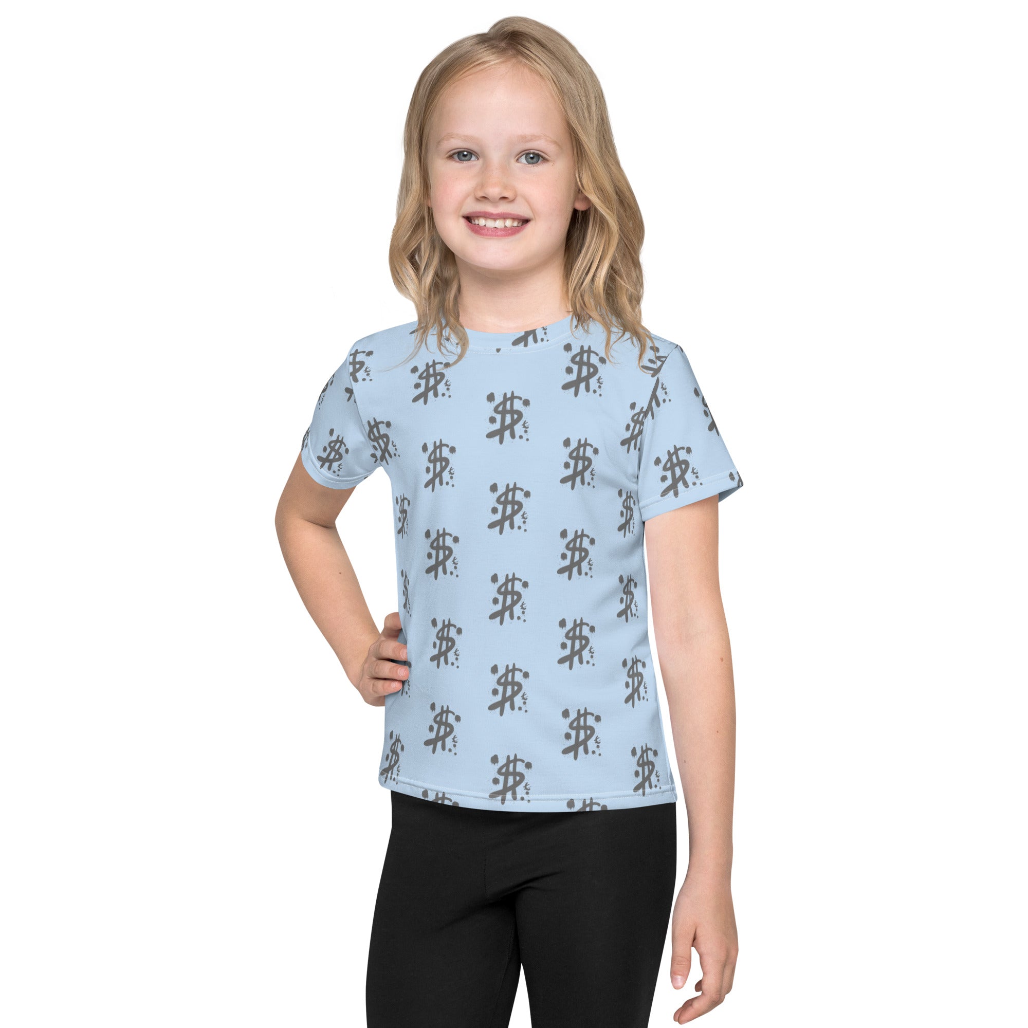 $ = ? - Kids crew neck t-shirt (Pattens Blue)