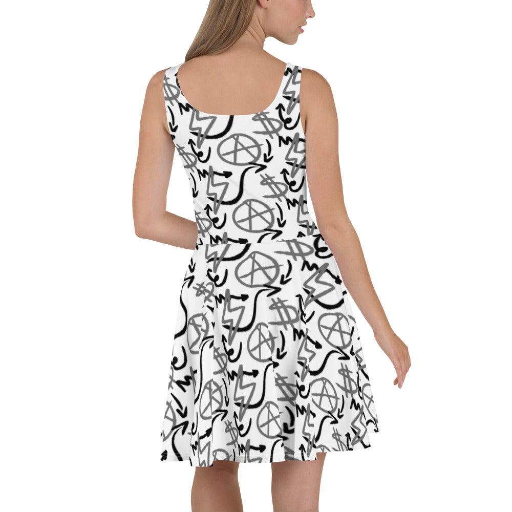 $=$ - Skater Dress (white)
