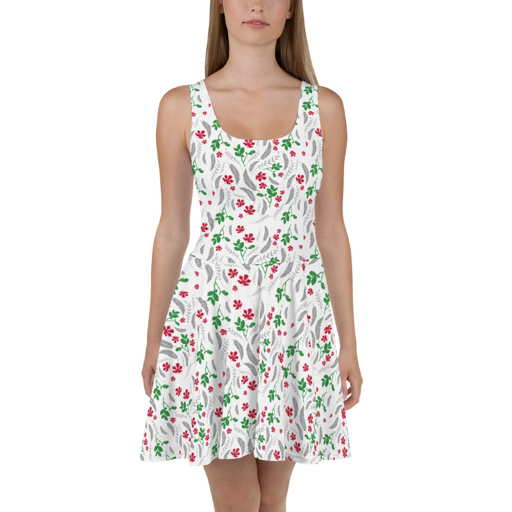 Feathers inspiration V - Skater Dress (white)