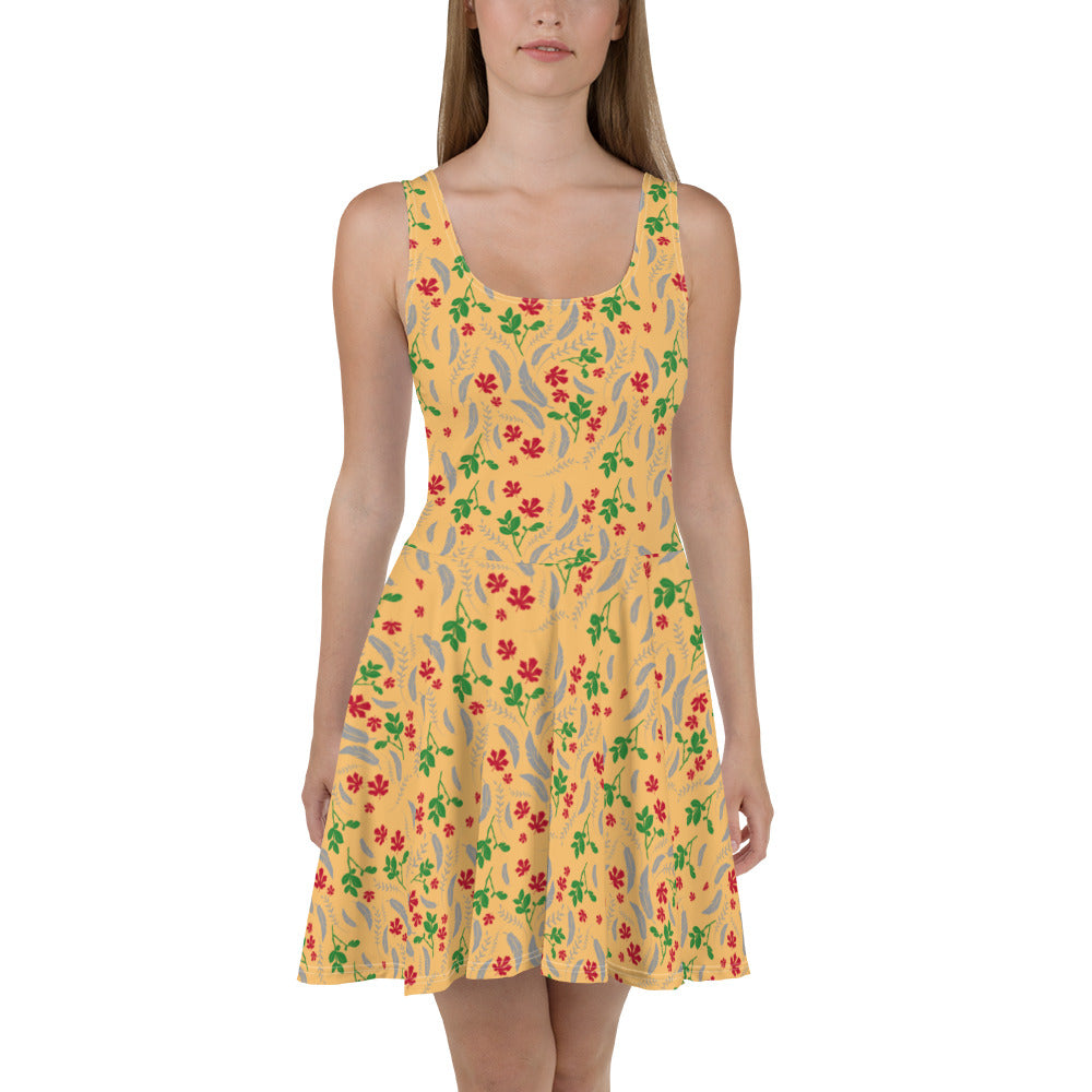 Feathers inspiration V - Skater Dress (Chardonnay)