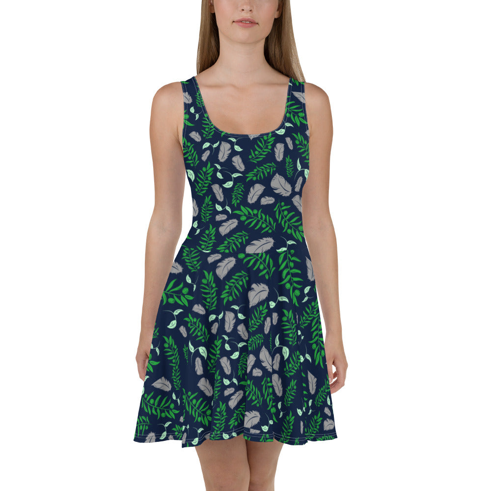 Feathers inspiration - Skater Dress (Magic blue)