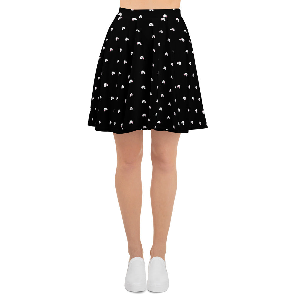 Kawaii Onigiri- Skater Skirt (black)