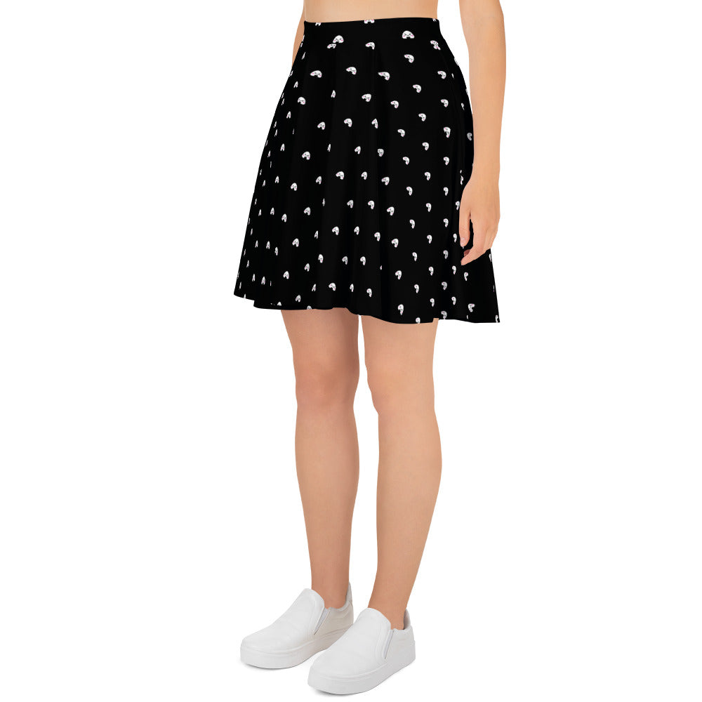 Kawaii Onigiri- Skater Skirt (black)