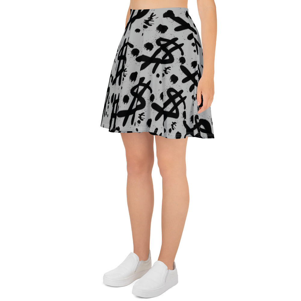 $ = ? - Skater Skirt (Silver)