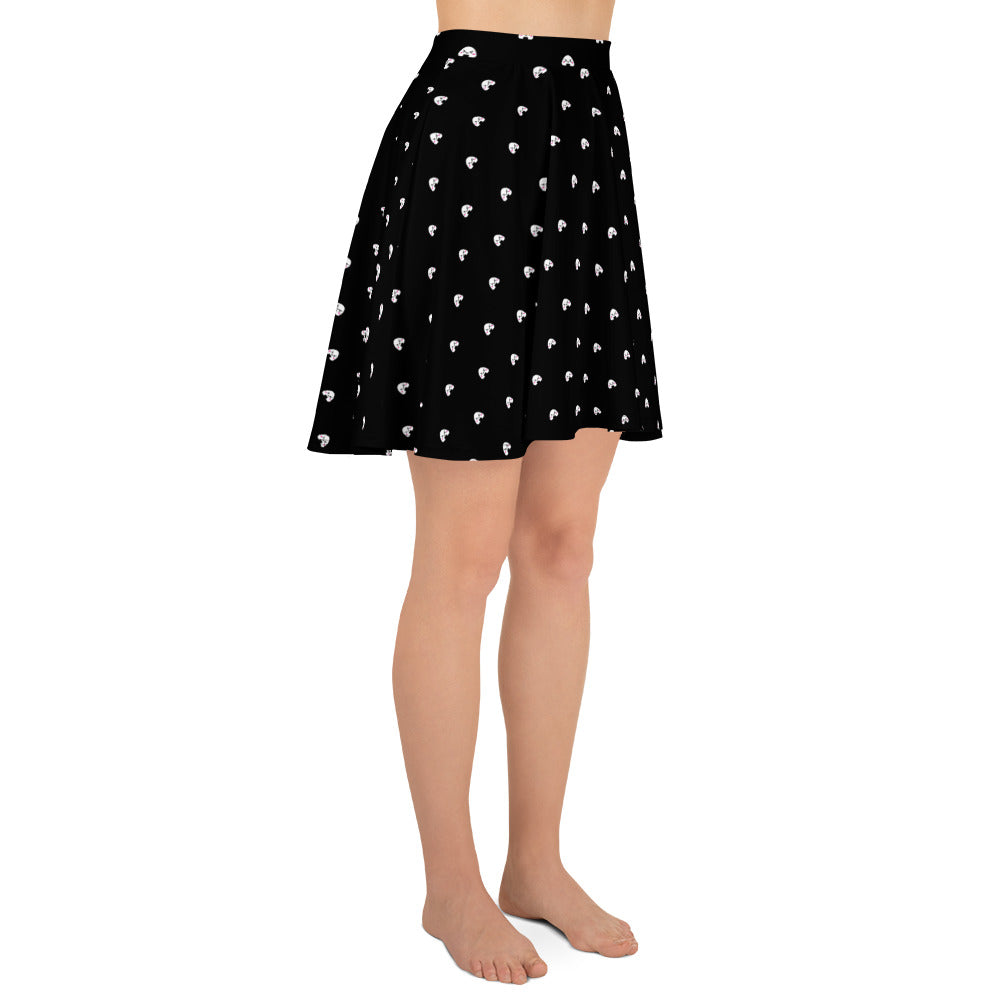 Kawaii Onigiri- Skater Skirt (black)