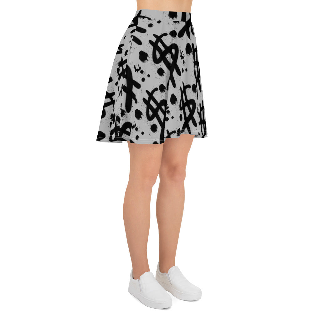 $ = ? - Skater Skirt (Silver)