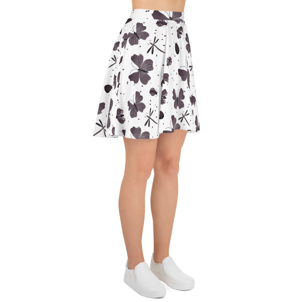 Butterfly Dreams - Skater Skirt (white)