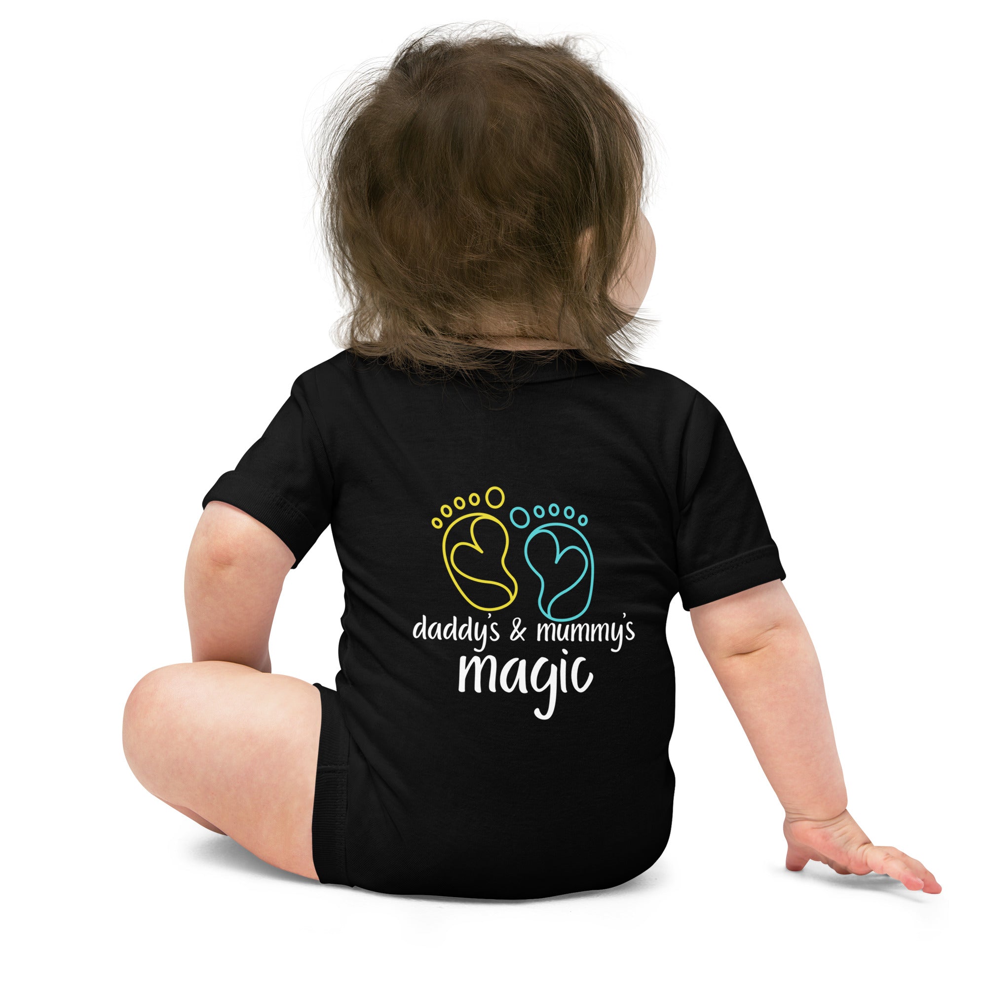 Daddy & Mummy's Magic - Baby short sleeve one piece (back print)