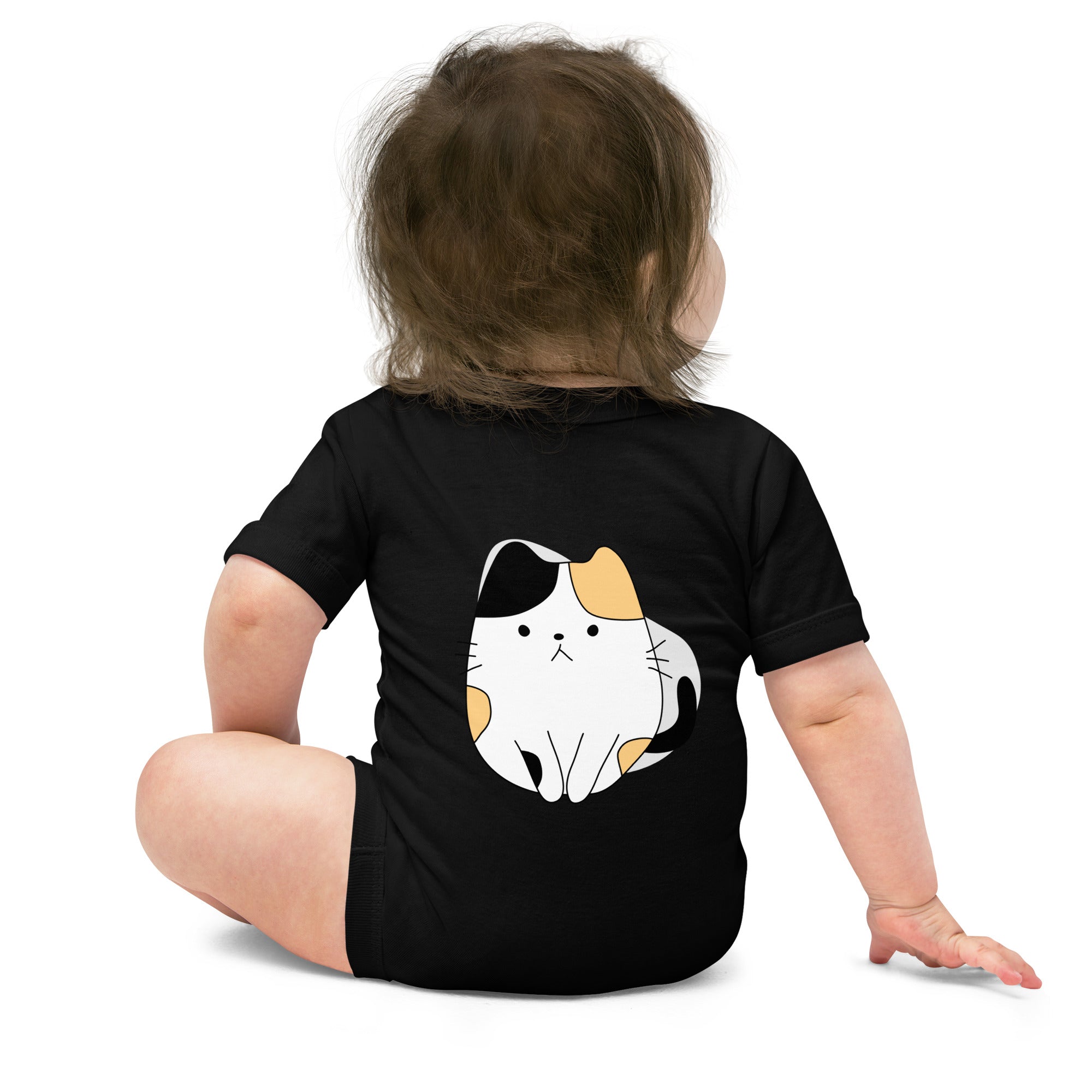 Meow V4 - Baby short sleeve one piece (back print)