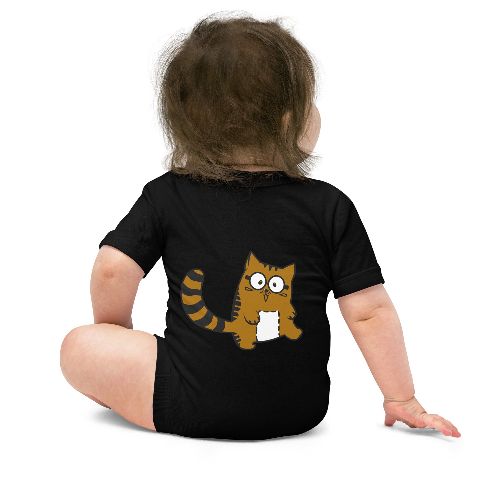 Meow V5 - Baby short sleeve one piece (back print)