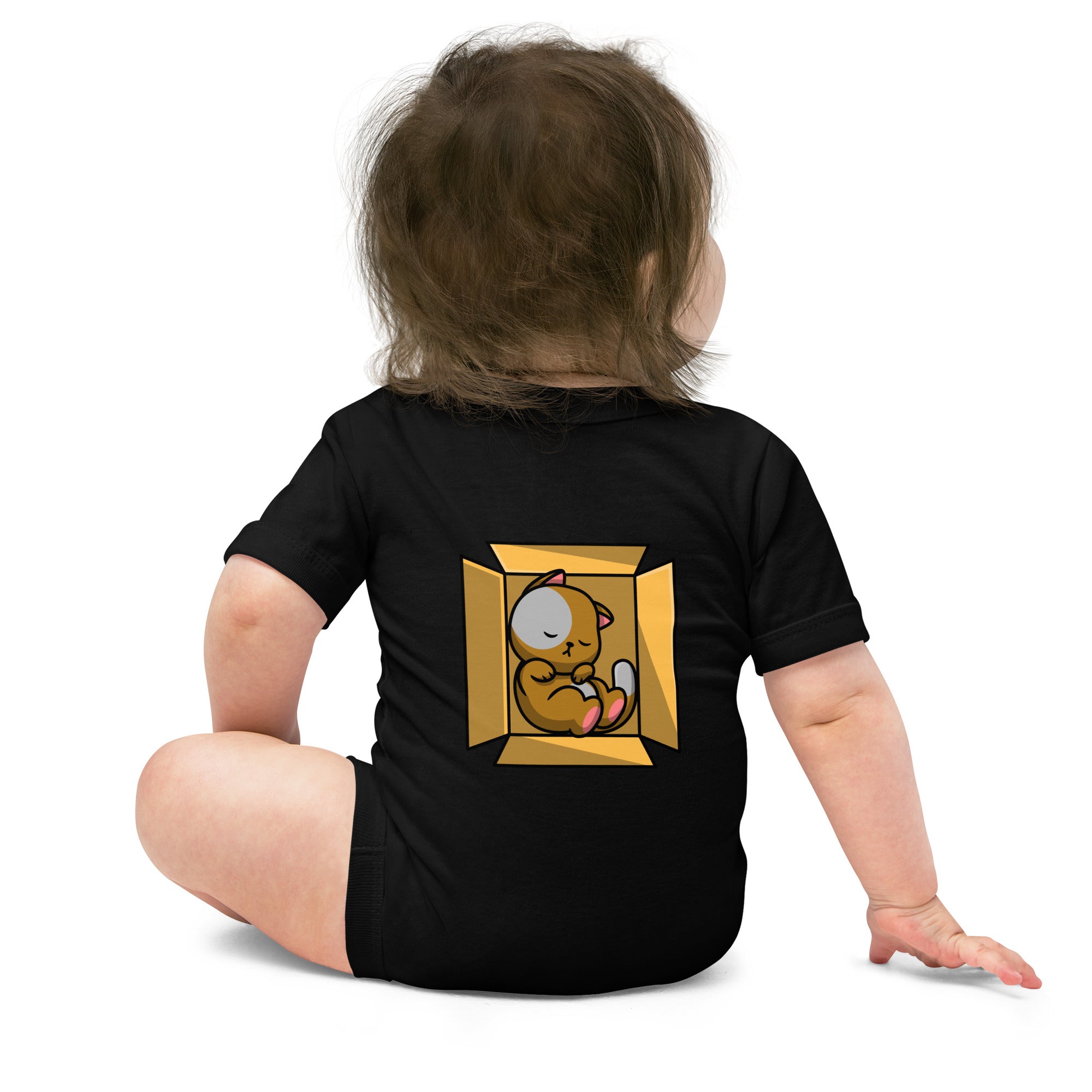 Meow V6 - Baby short sleeve one piece (back print)