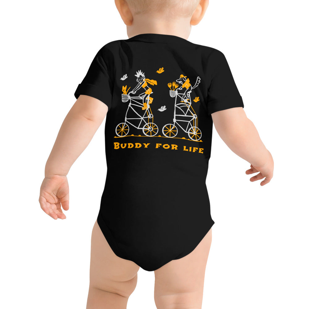 Buddy for life - Baby short sleeve one piece (back print)