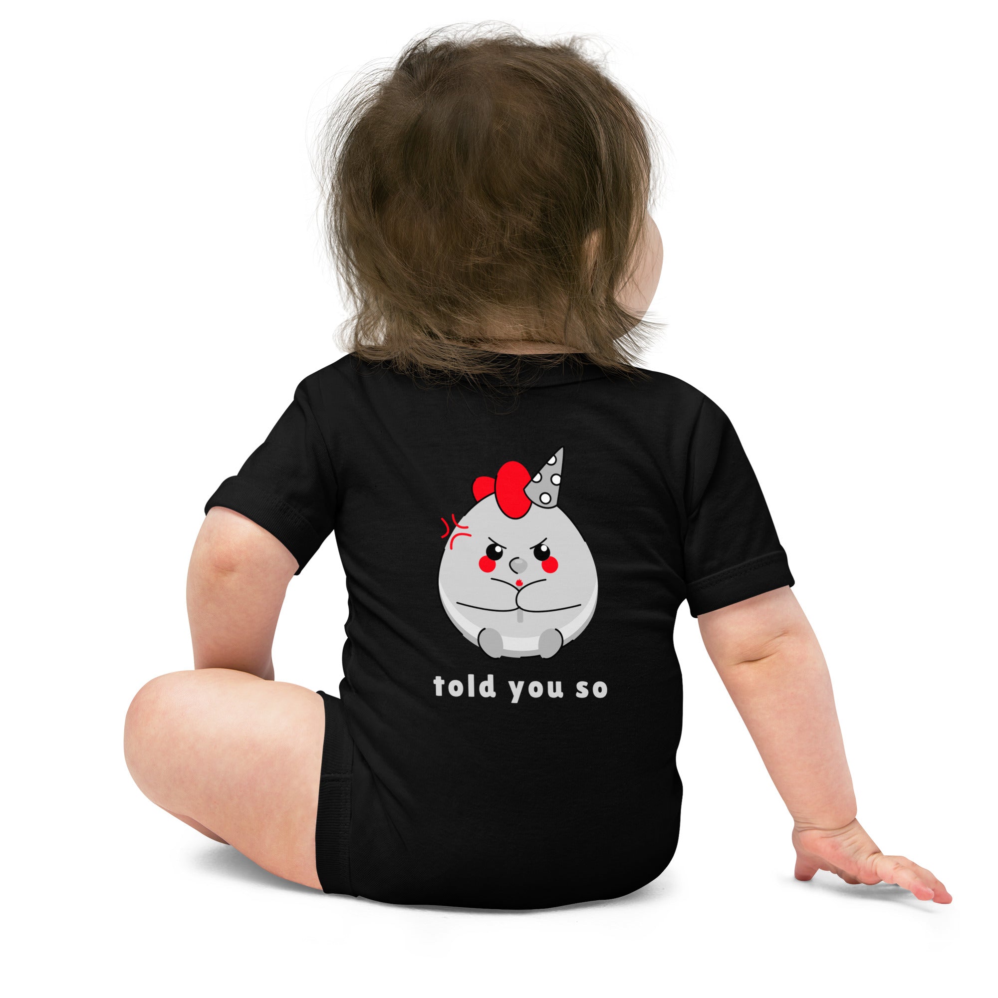 Told you so V - Baby short sleeve one piece (back print)