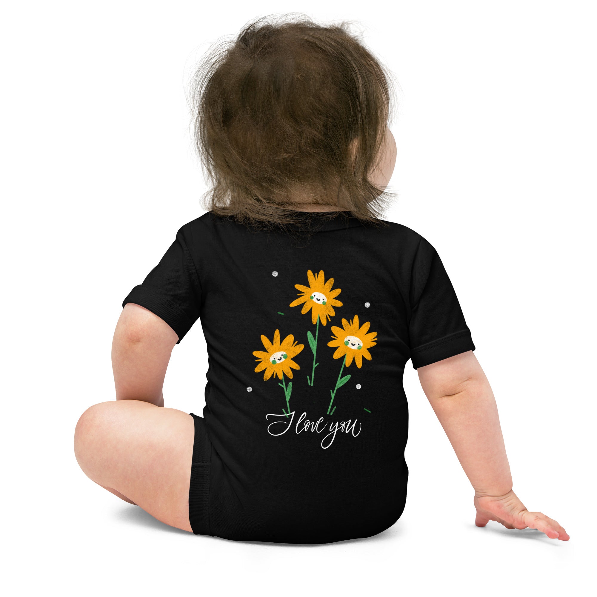 I love you - Baby short sleeve one piece (back print)
