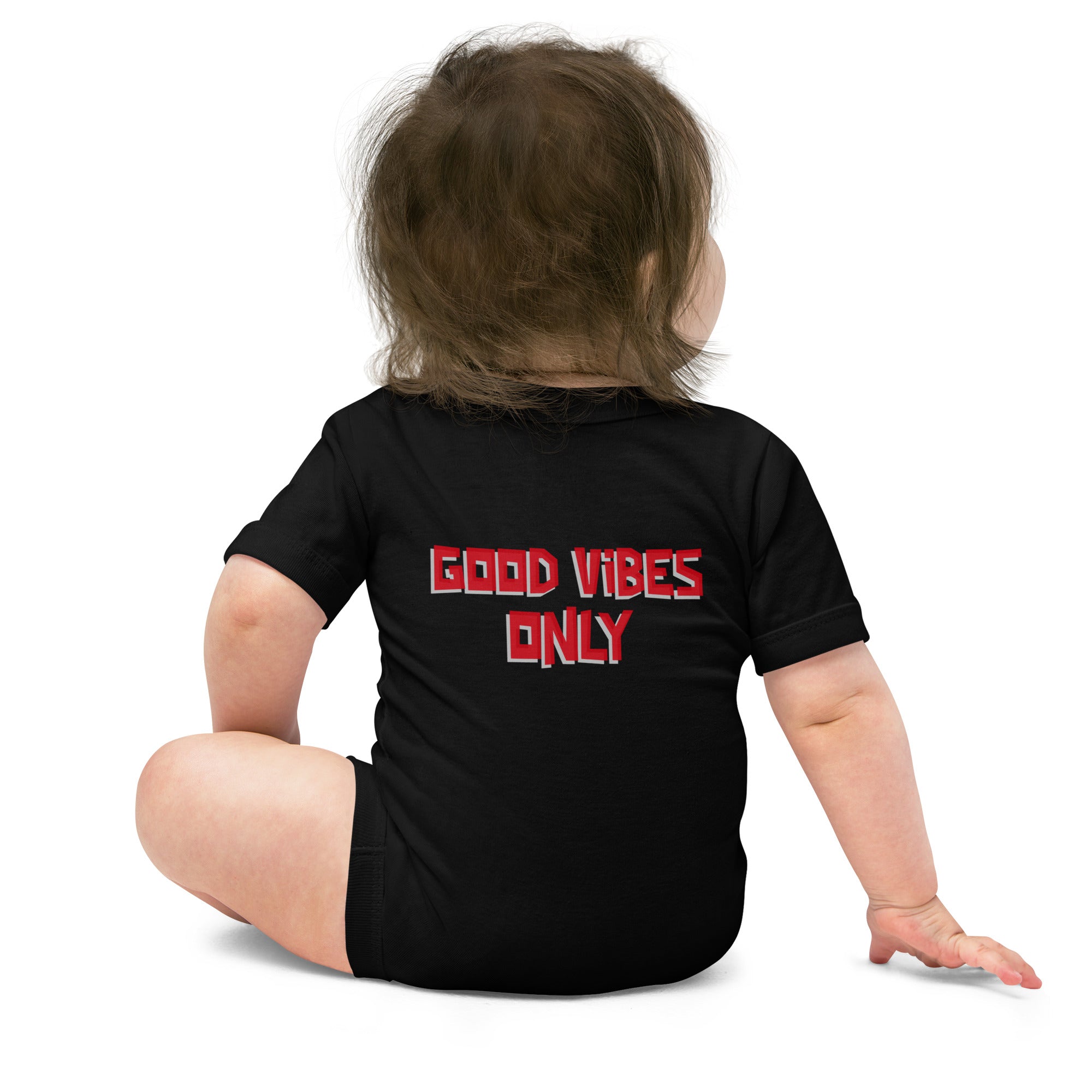 Good vibes only - Baby short sleeve one piece (back print)