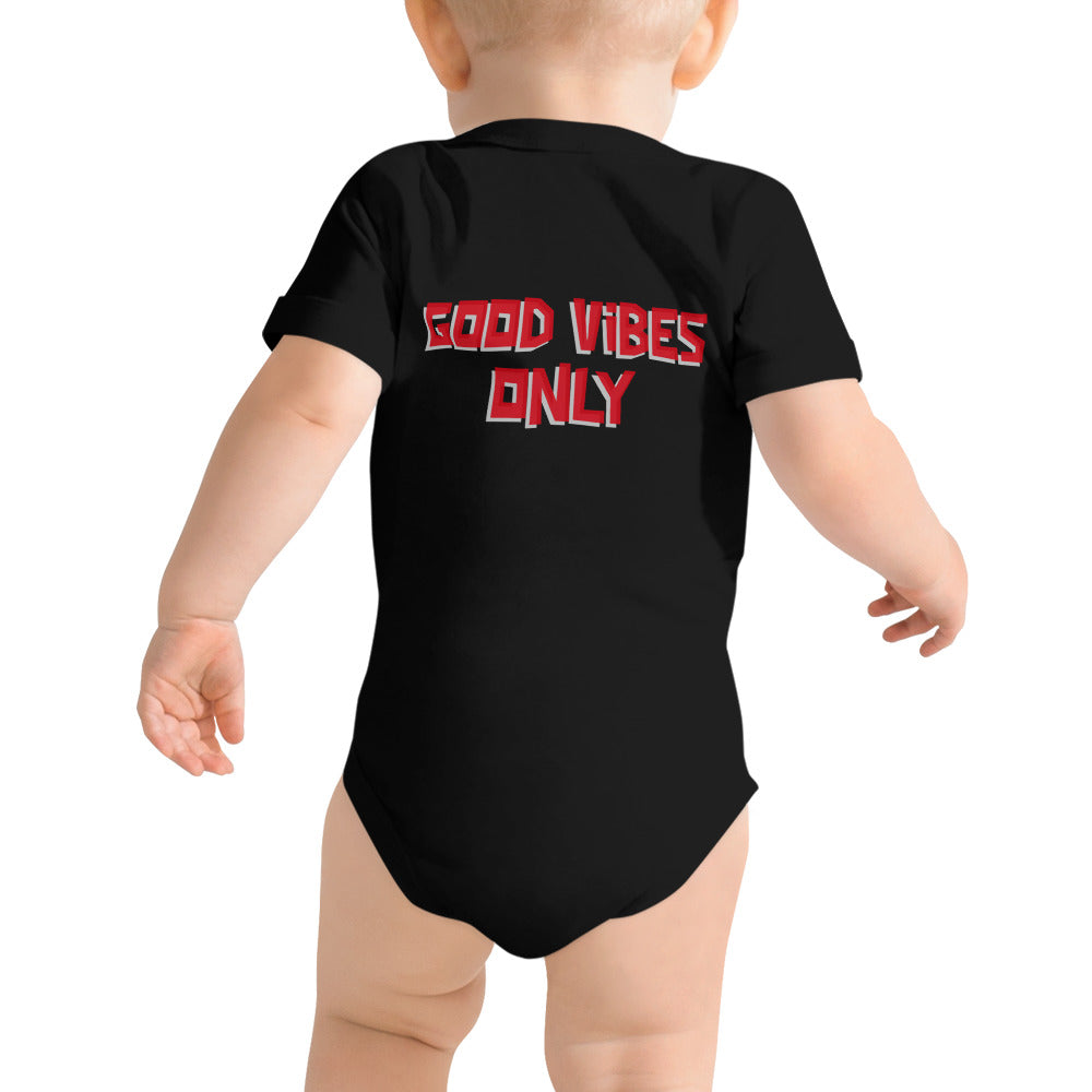 Good vibes only - Baby short sleeve one piece (back print)