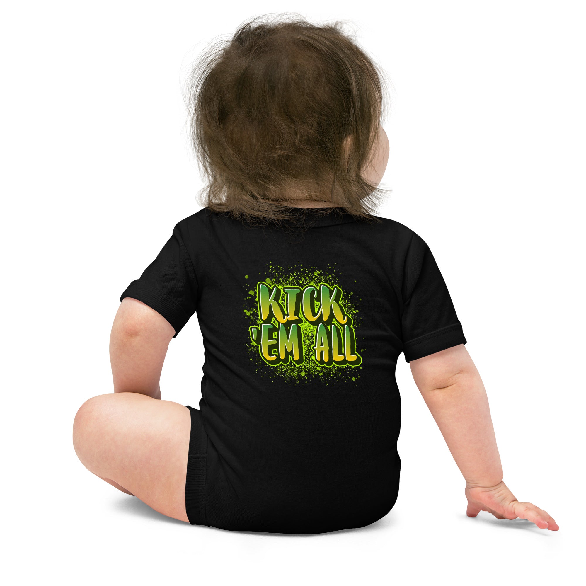 Kick'em all - Baby short sleeve one piece (back print)