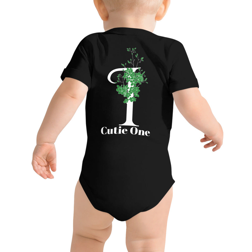 Cutie One - Baby short sleeve one piece (back print)