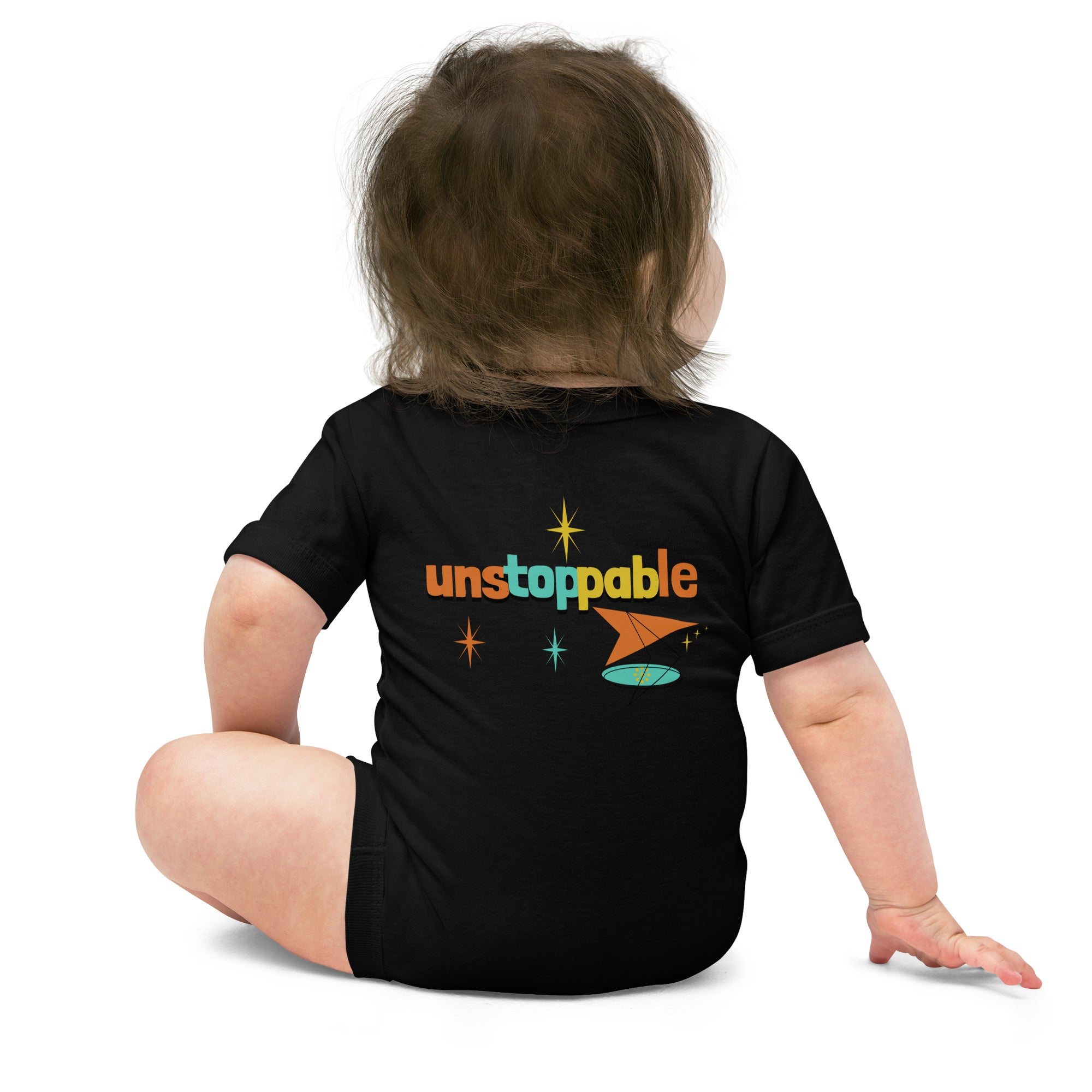 Unstoppable - Baby short sleeve one piece (back print)