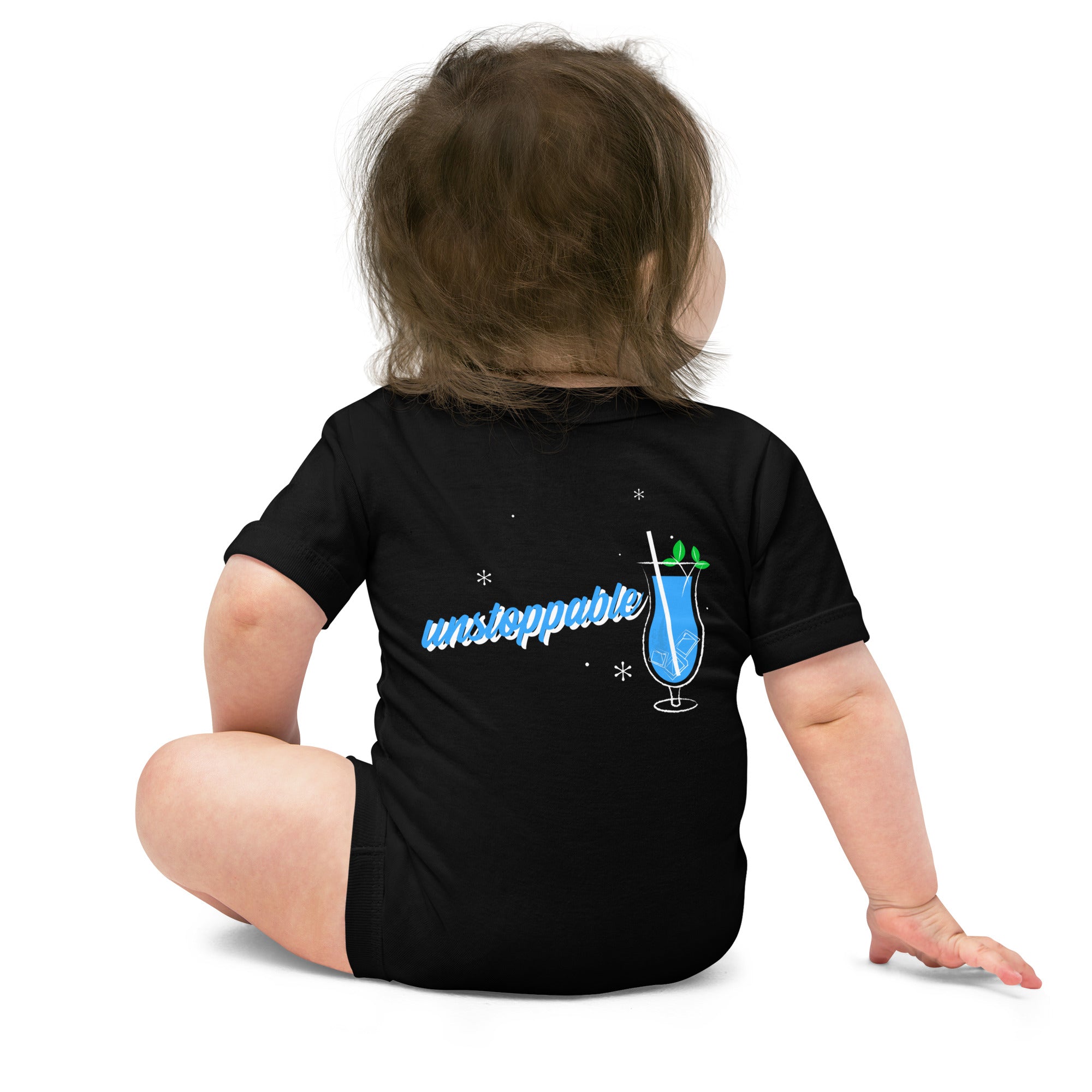 Unstoppable V - Baby short sleeve one piece (back print)