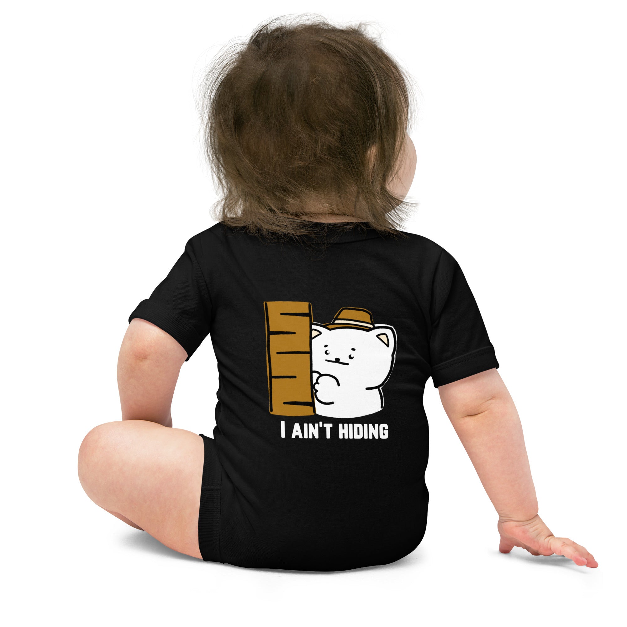 I ain't hiding - Baby short sleeve one piece (back print)