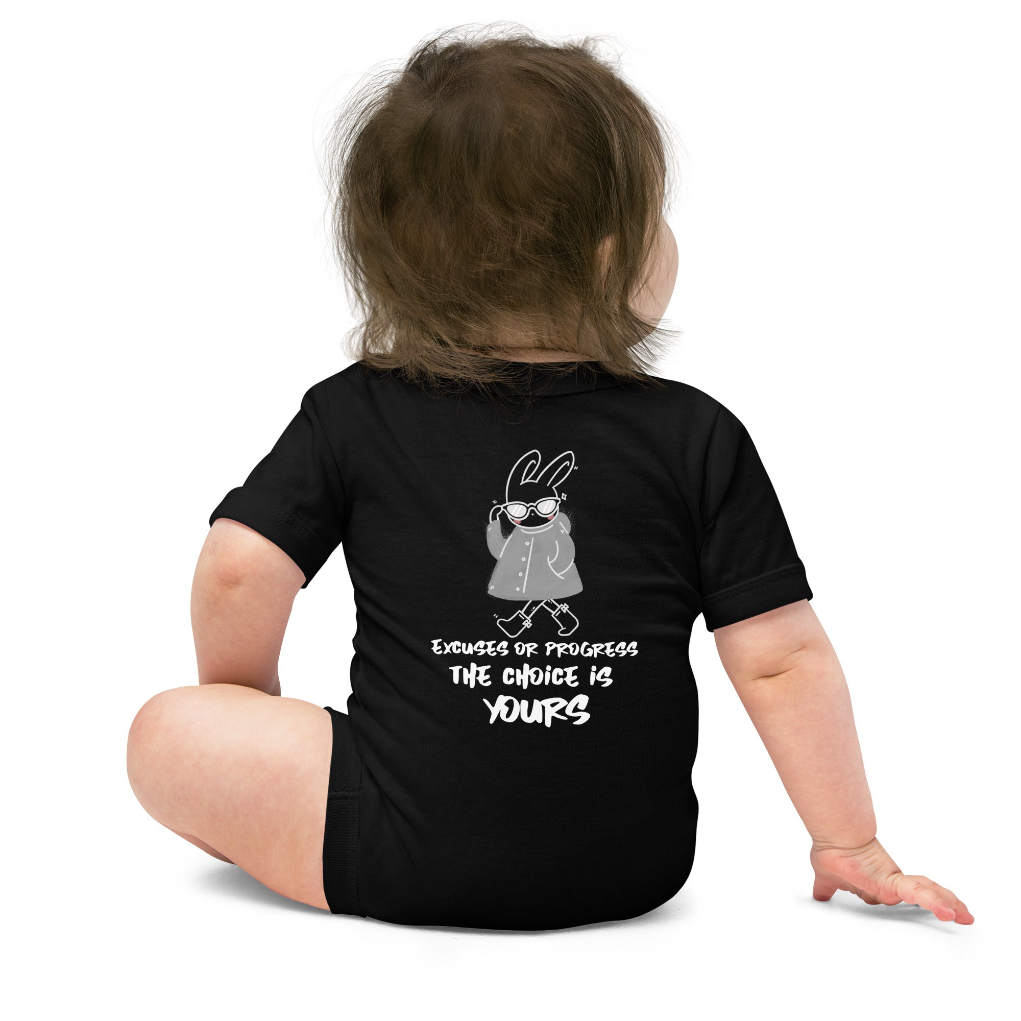 Excuses or Progress, the choice is yours  - Baby short sleeve one piece (back print)