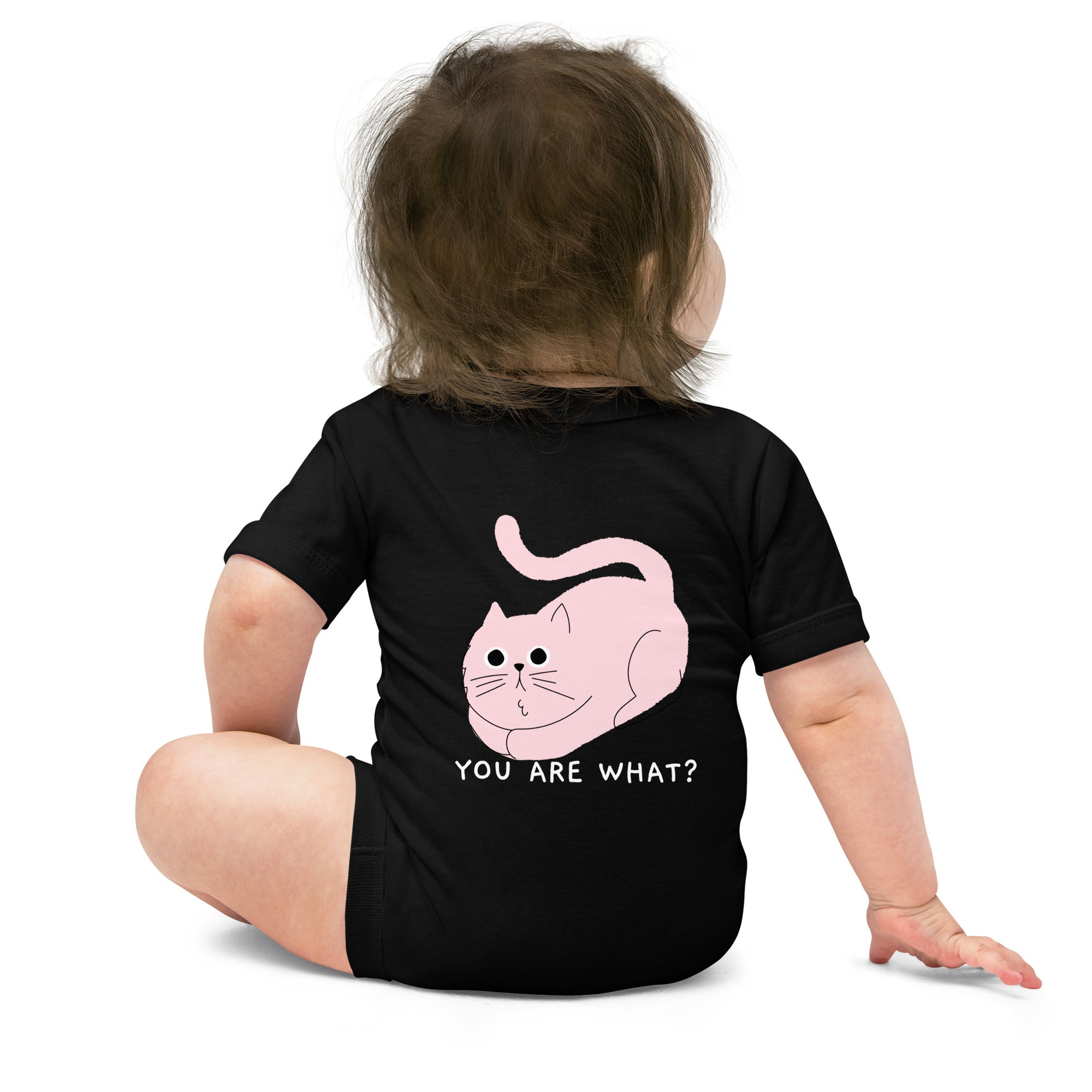 You are what? - Baby short sleeve one piece (back print)