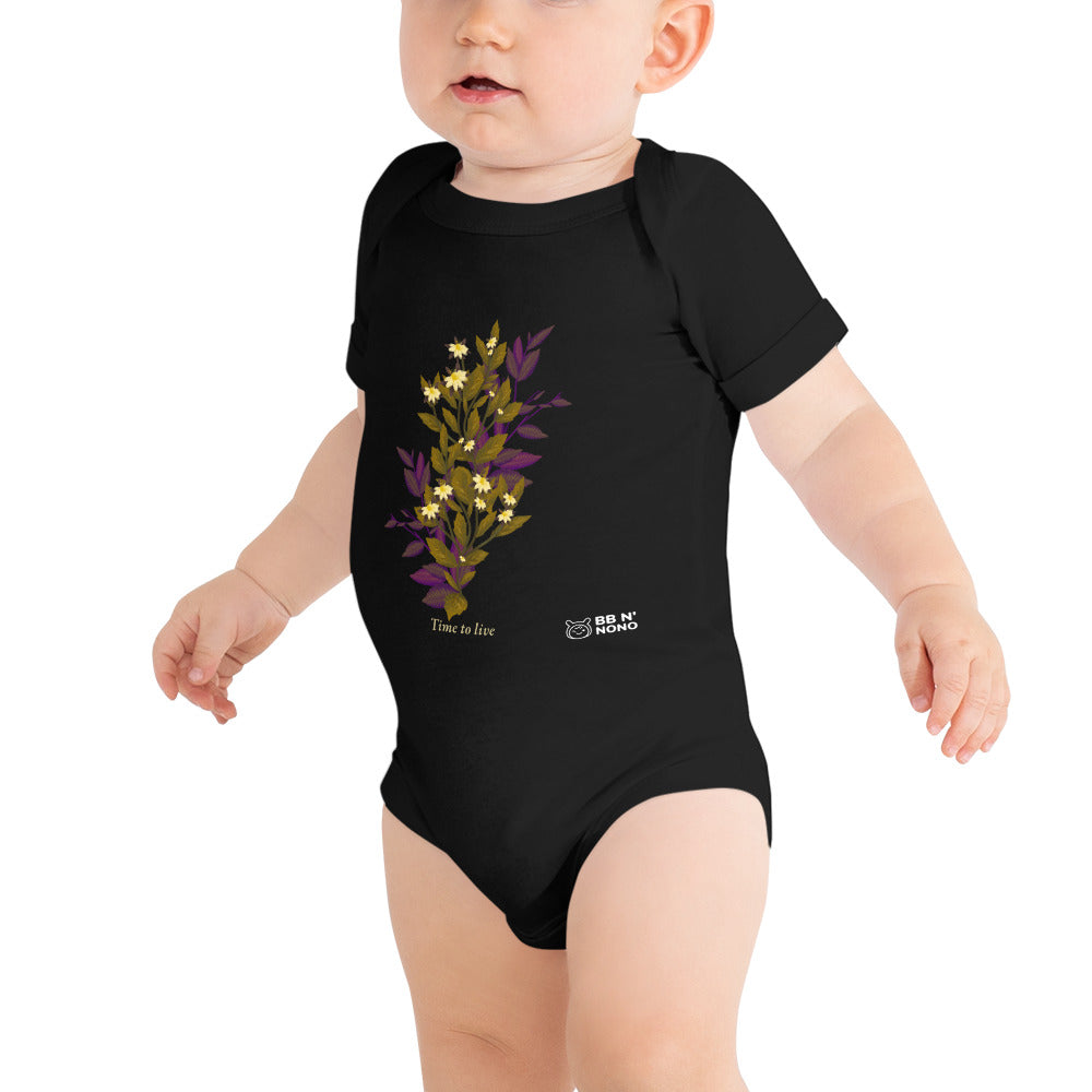 botanical illustration - Baby short sleeve one piece