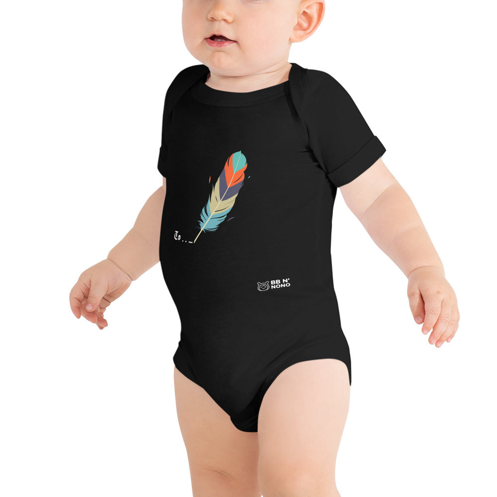 Feathers inspiration V2 - Baby short sleeve one piece