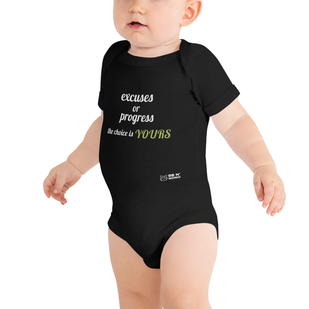 Excuses or Progress, the choice is yours V - Baby short sleeve one piece