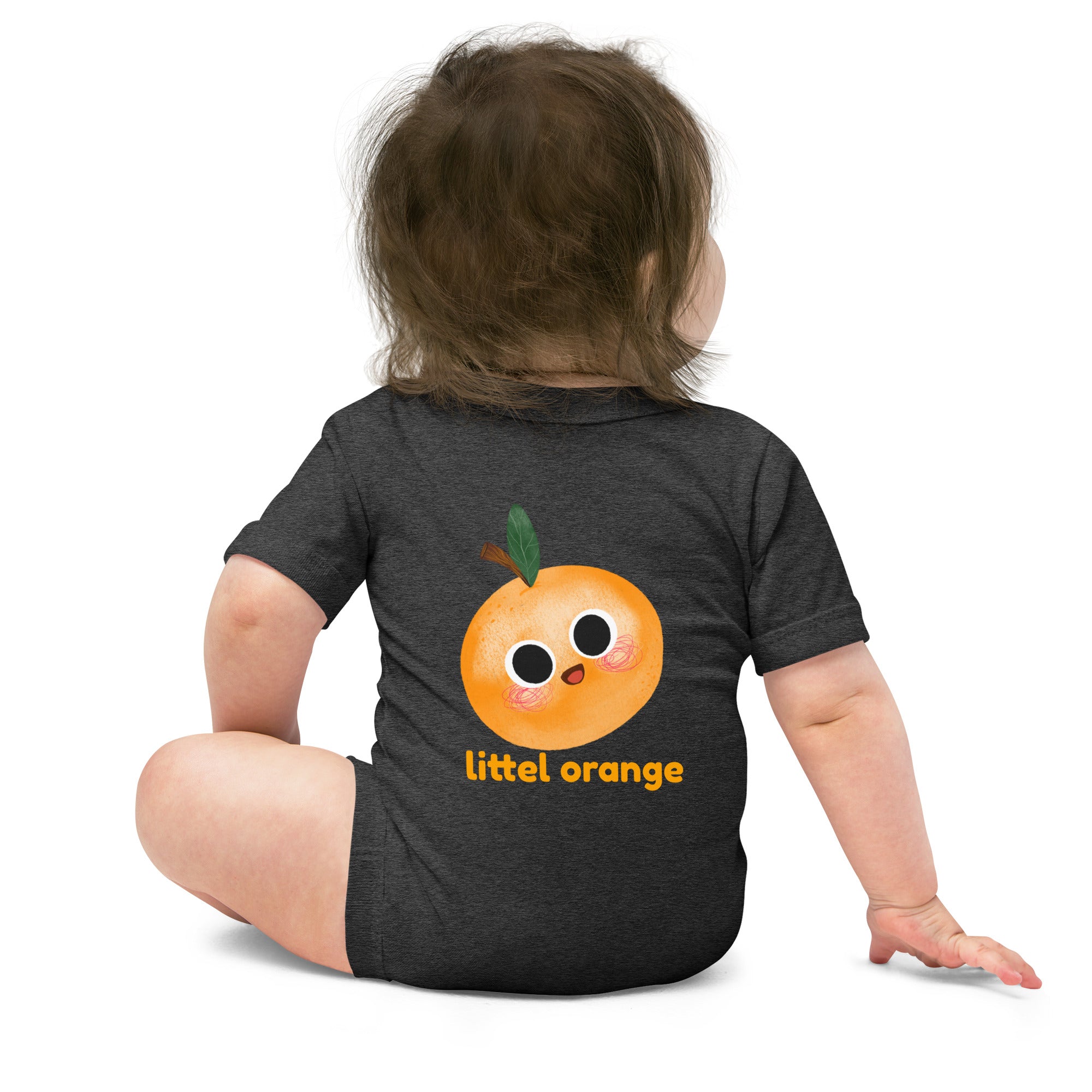 Little orange - Baby short sleeve one piece (back print)