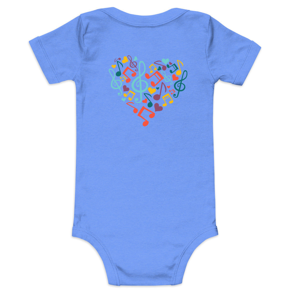 Symphonic Love Notes - Baby short sleeve one piece (back print)