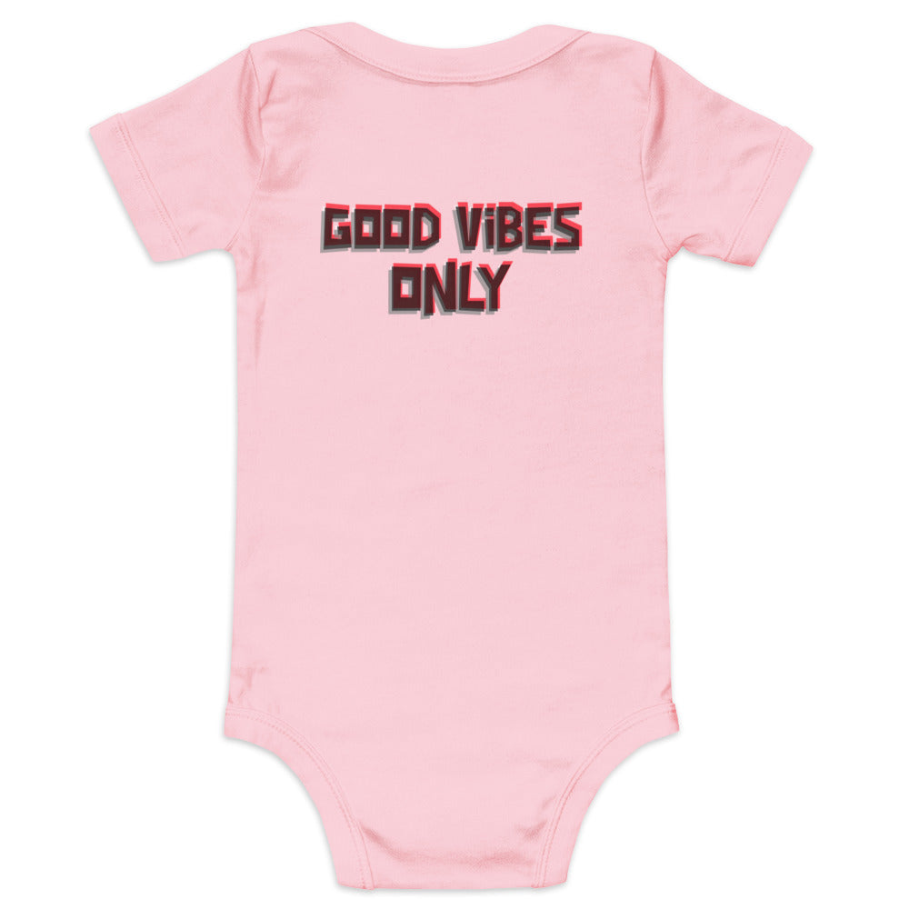 Good vibes only - Baby short sleeve one piece (back print)