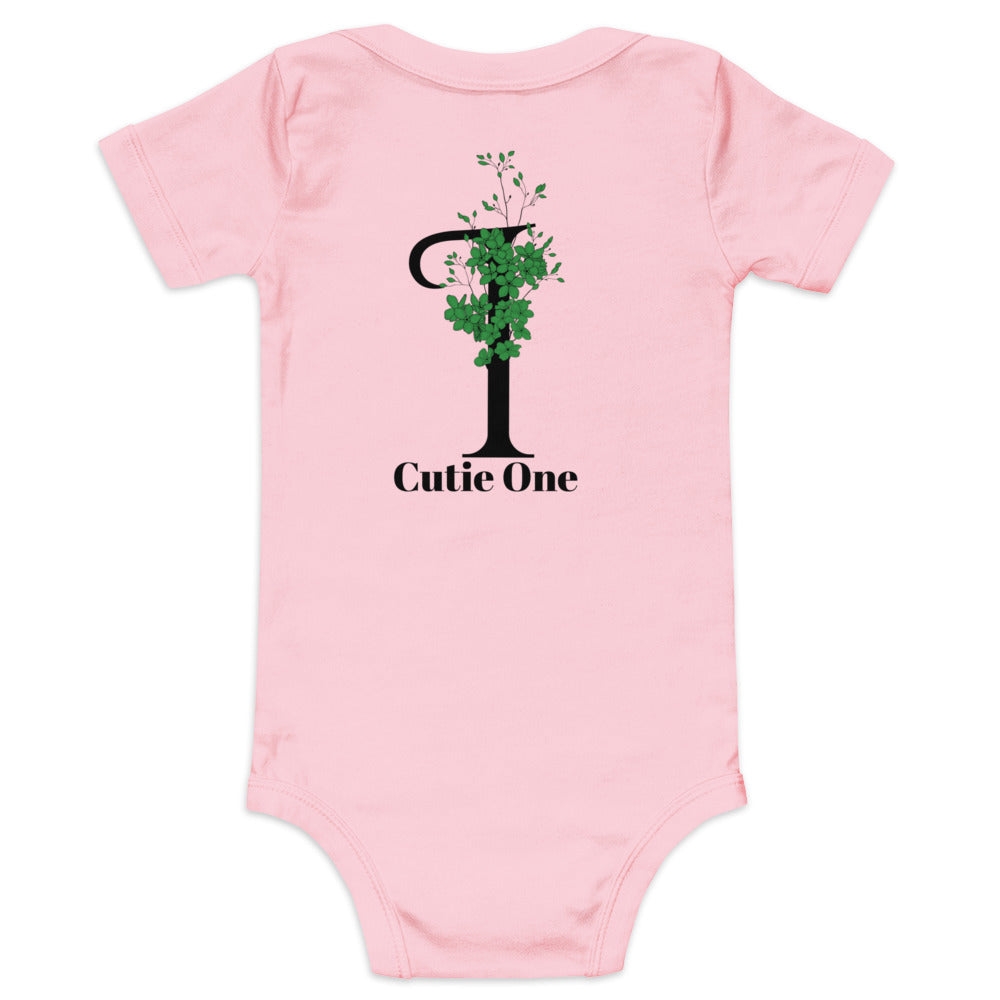 Cutie One - Baby short sleeve one piece (back print)