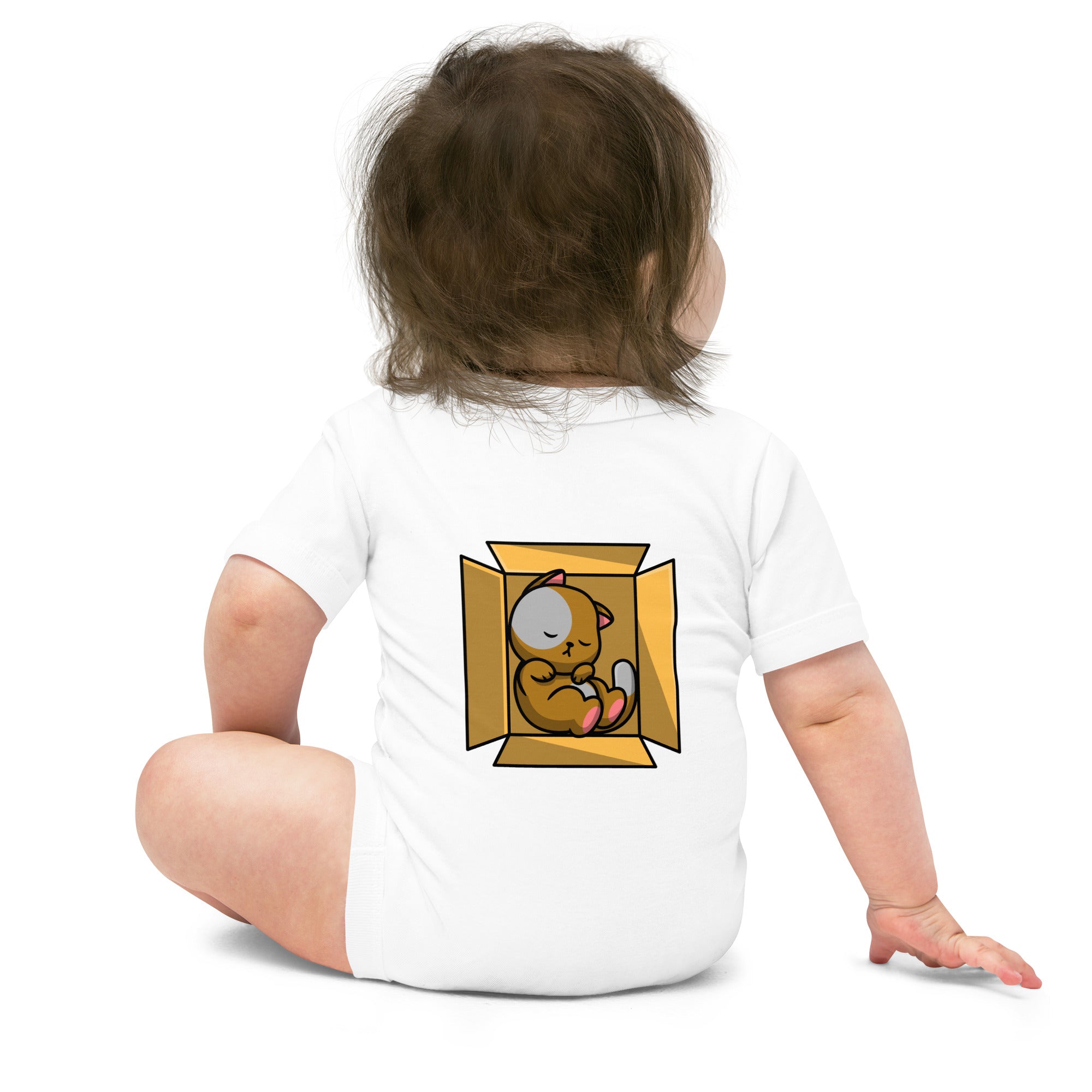 Meow V6 - Baby short sleeve one piece (back print)