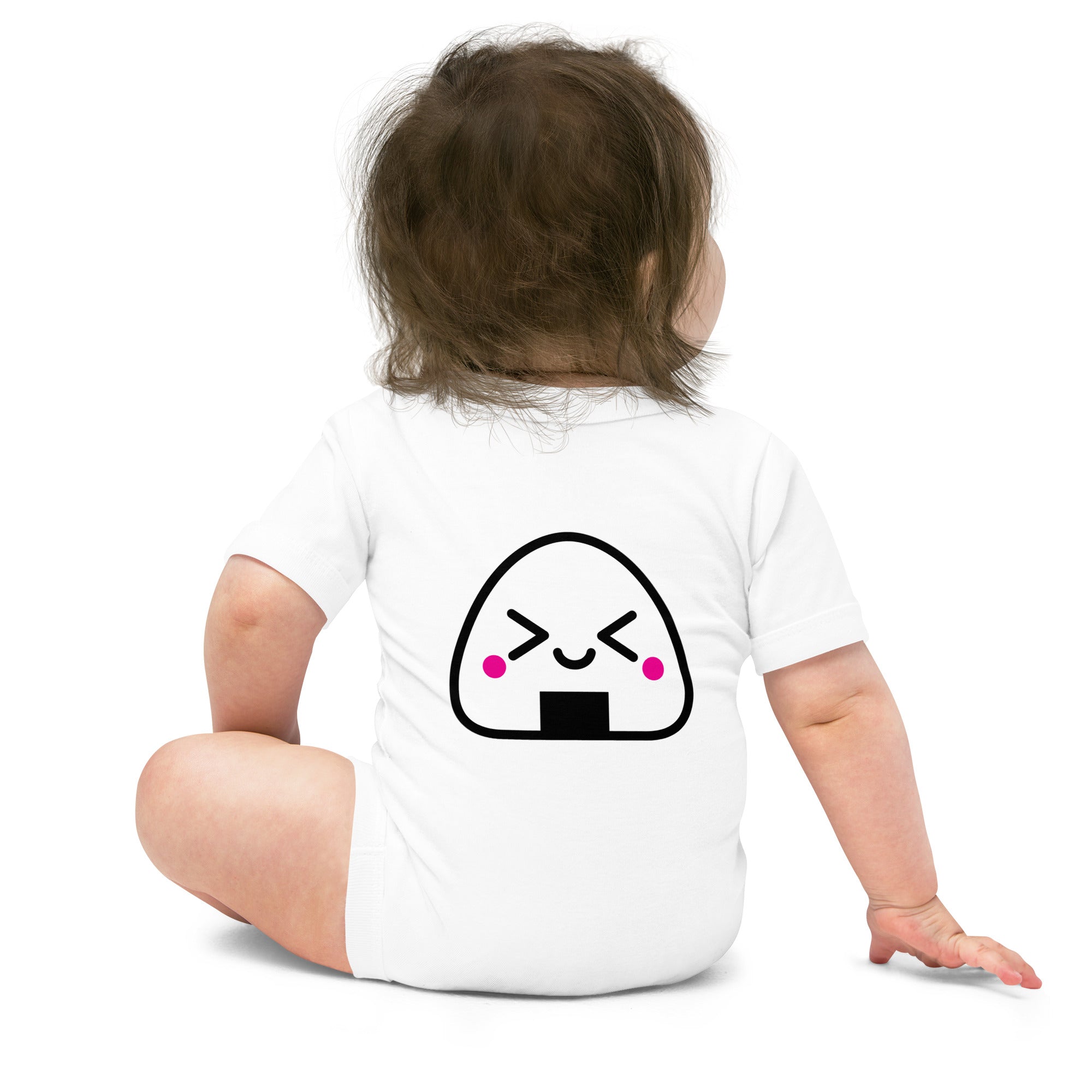 Kawaii Onigiri - Baby short sleeve one piece (back print)