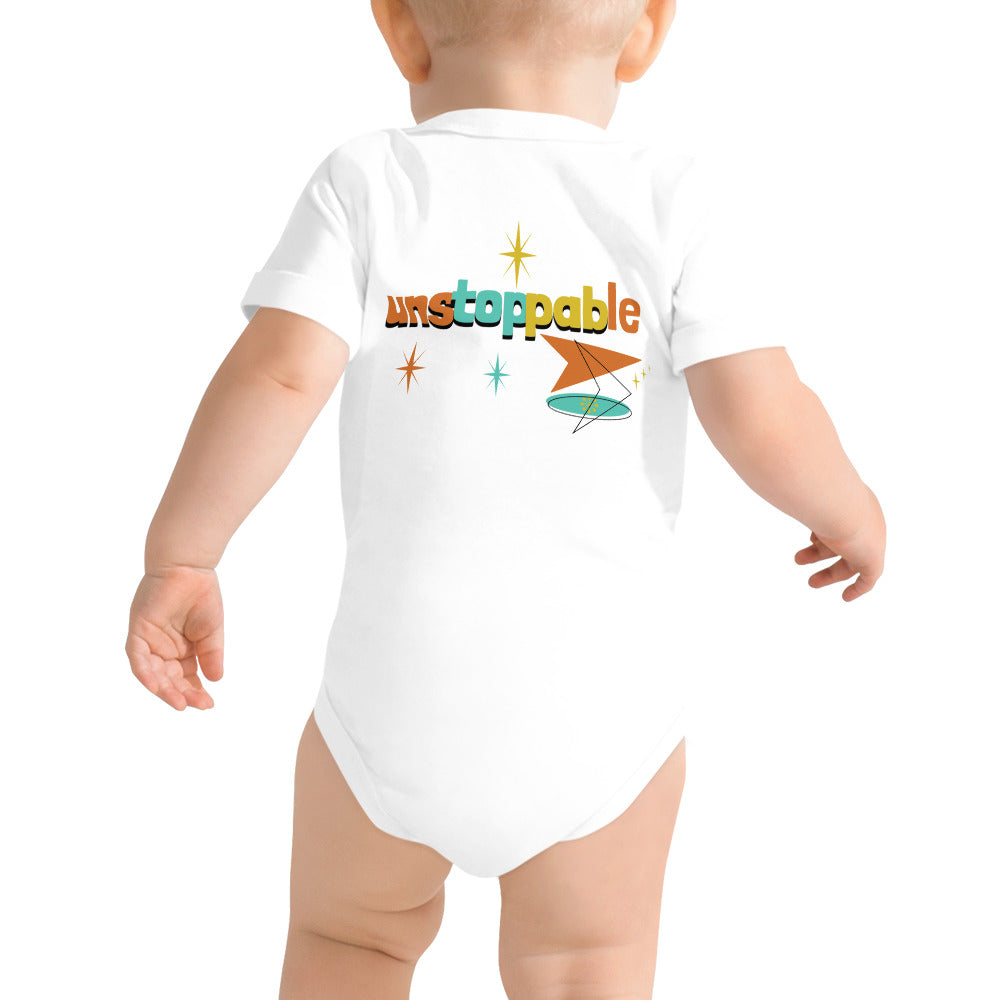 Unstoppable - Baby short sleeve one piece (back print)