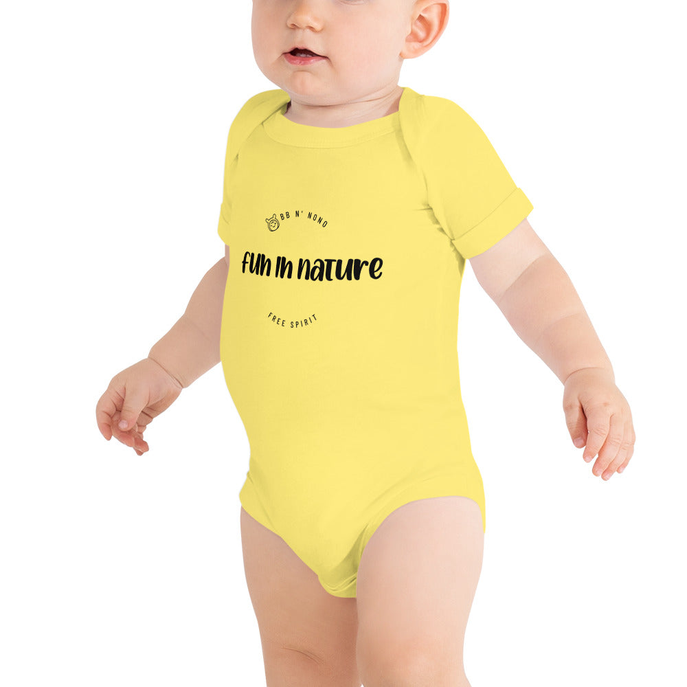 Fun in nature with logo - Baby short sleeve one piece