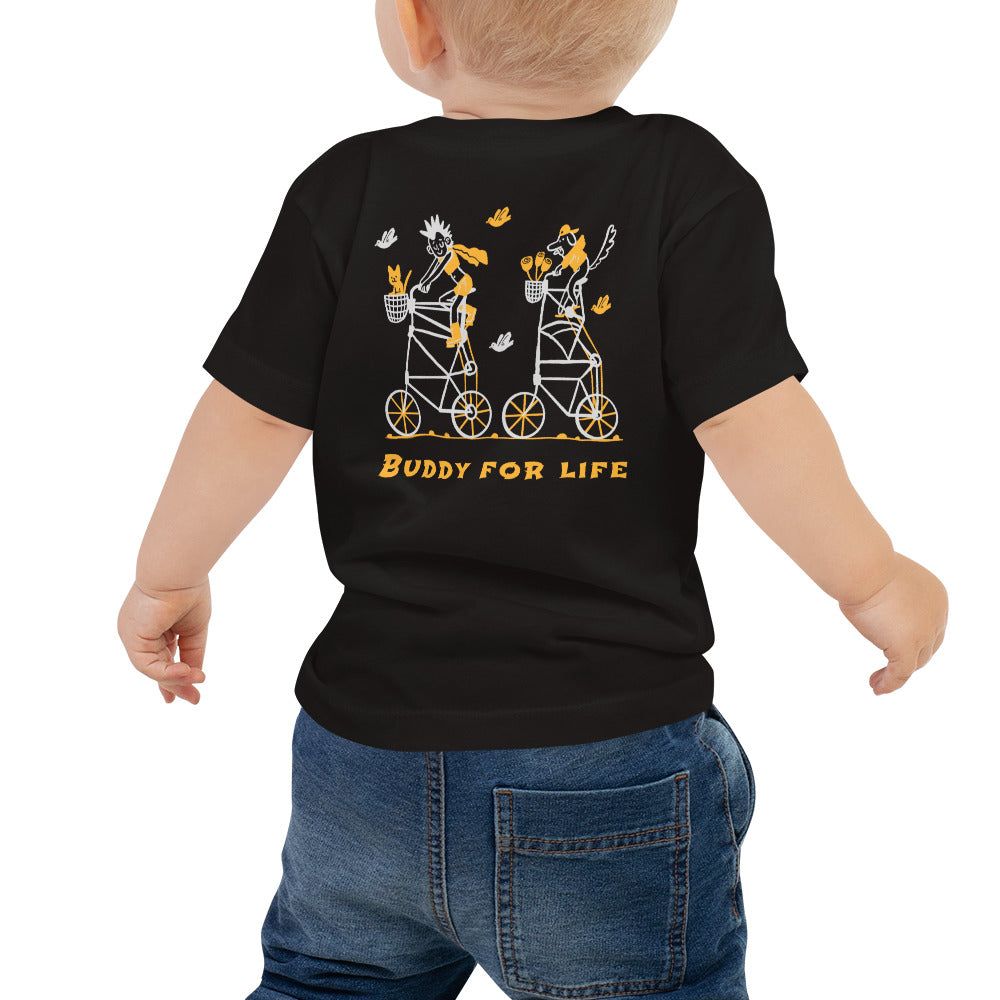 Buddy for life - Baby Jersey Short Sleeve Tee (back print)