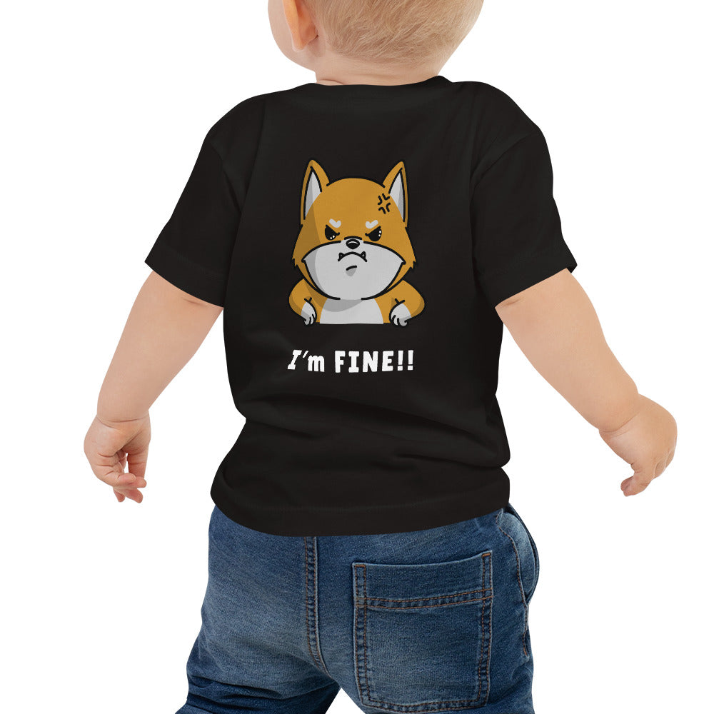I'm fine - Baby Jersey Short Sleeve Tee (back print)