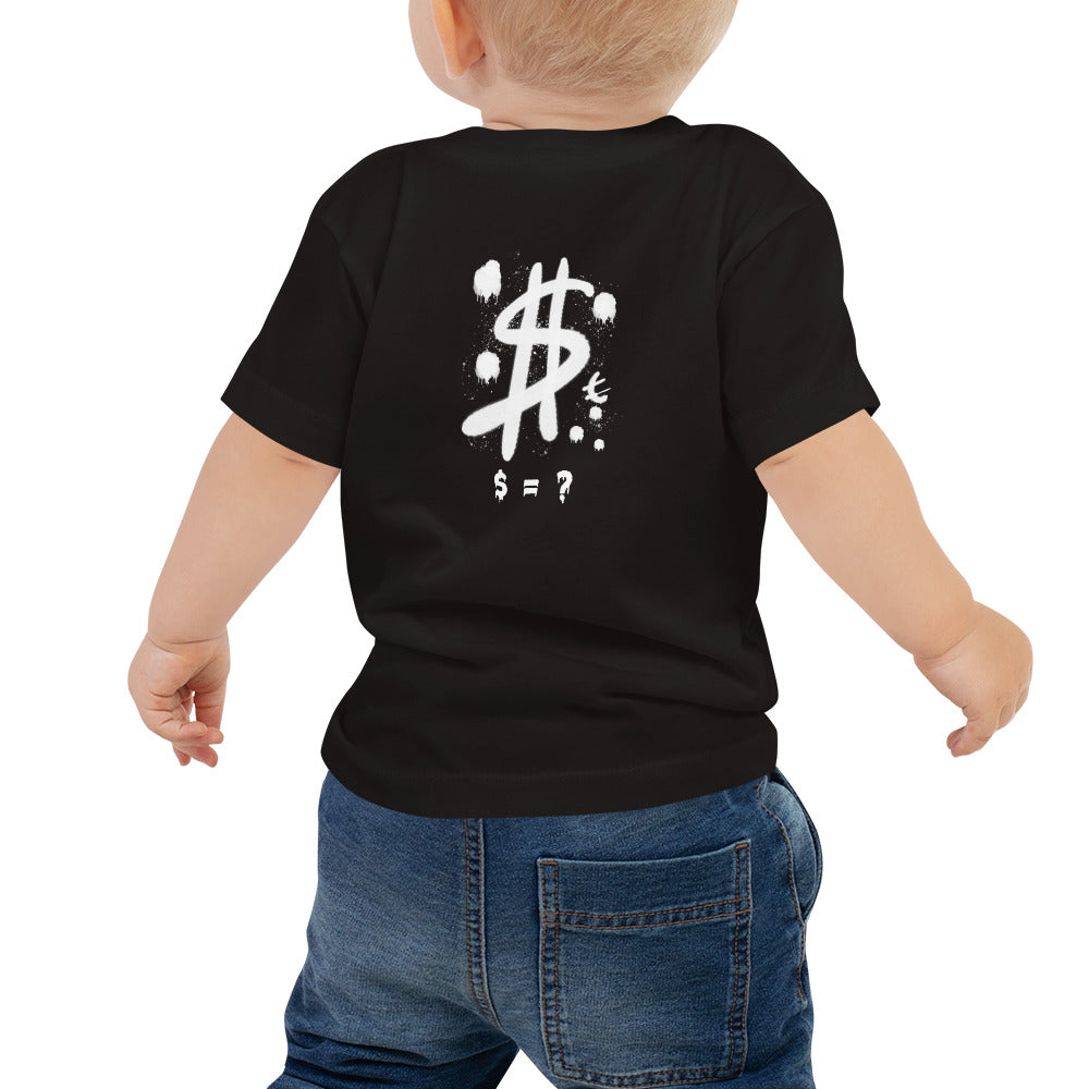 $ = ? - Baby Jersey Short Sleeve Tee (back print)