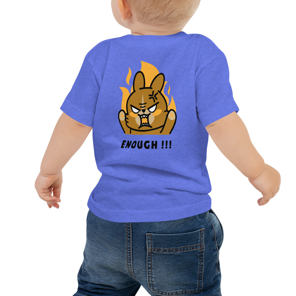 Enough!! - Baby Jersey Short Sleeve Tee (back print)