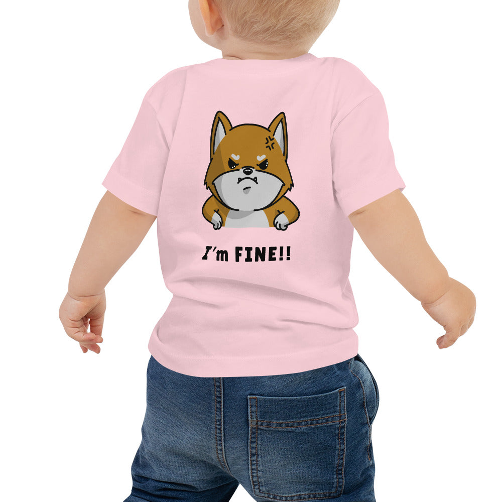 I'm fine - Baby Jersey Short Sleeve Tee (back print)