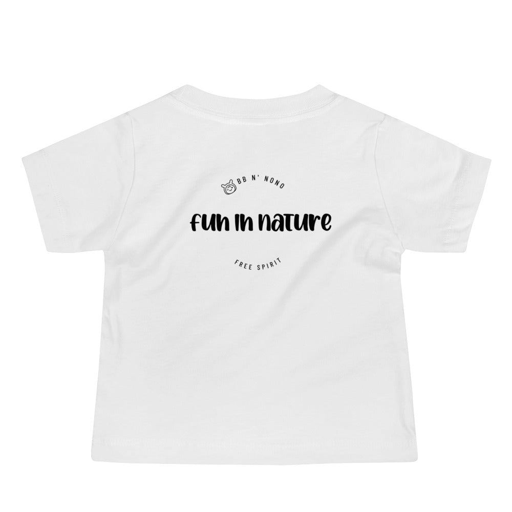 Fun in nature with logo - Baby Jersey Short Sleeve Tee (back print)