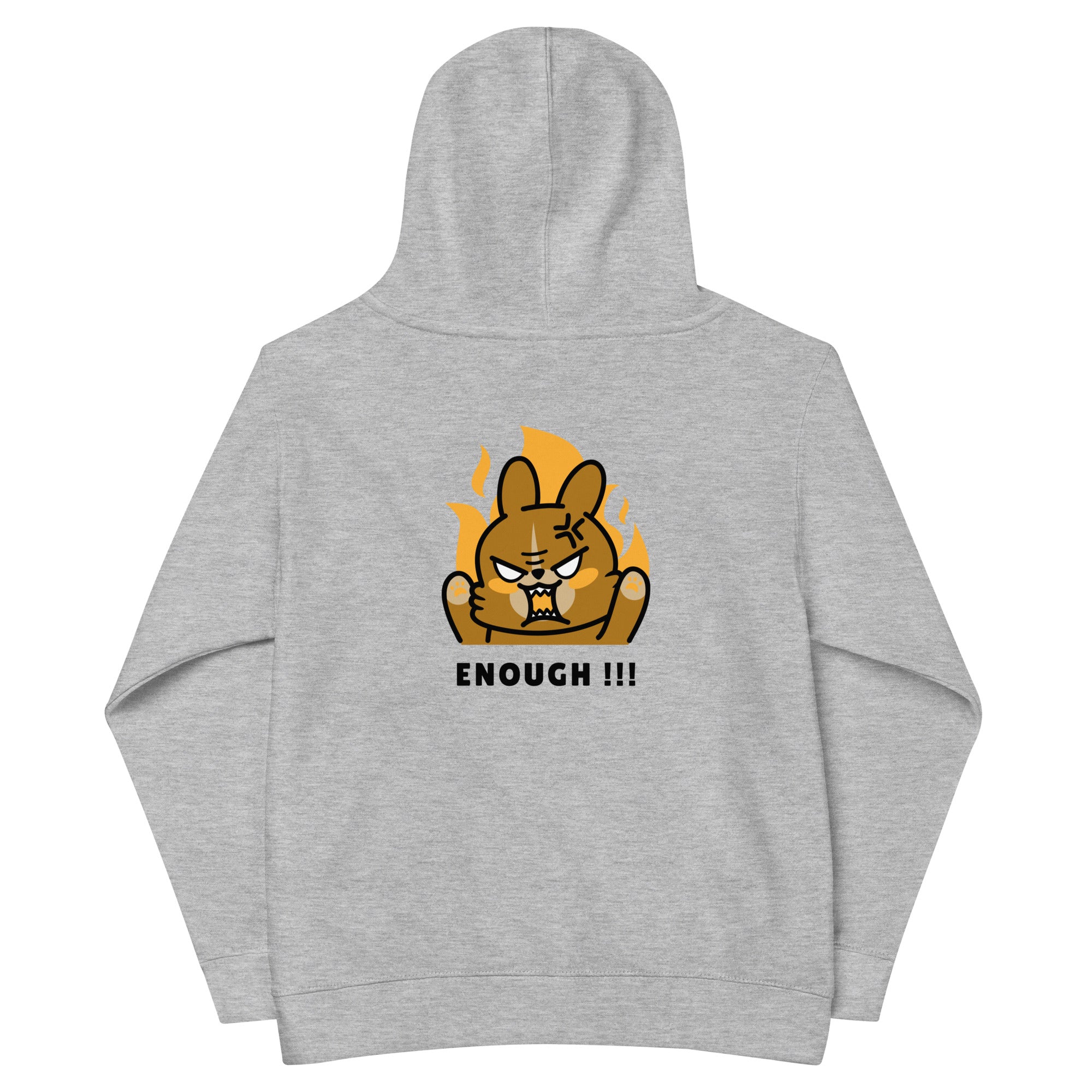 Enough!! - Kids fleece hoodie (back print)
