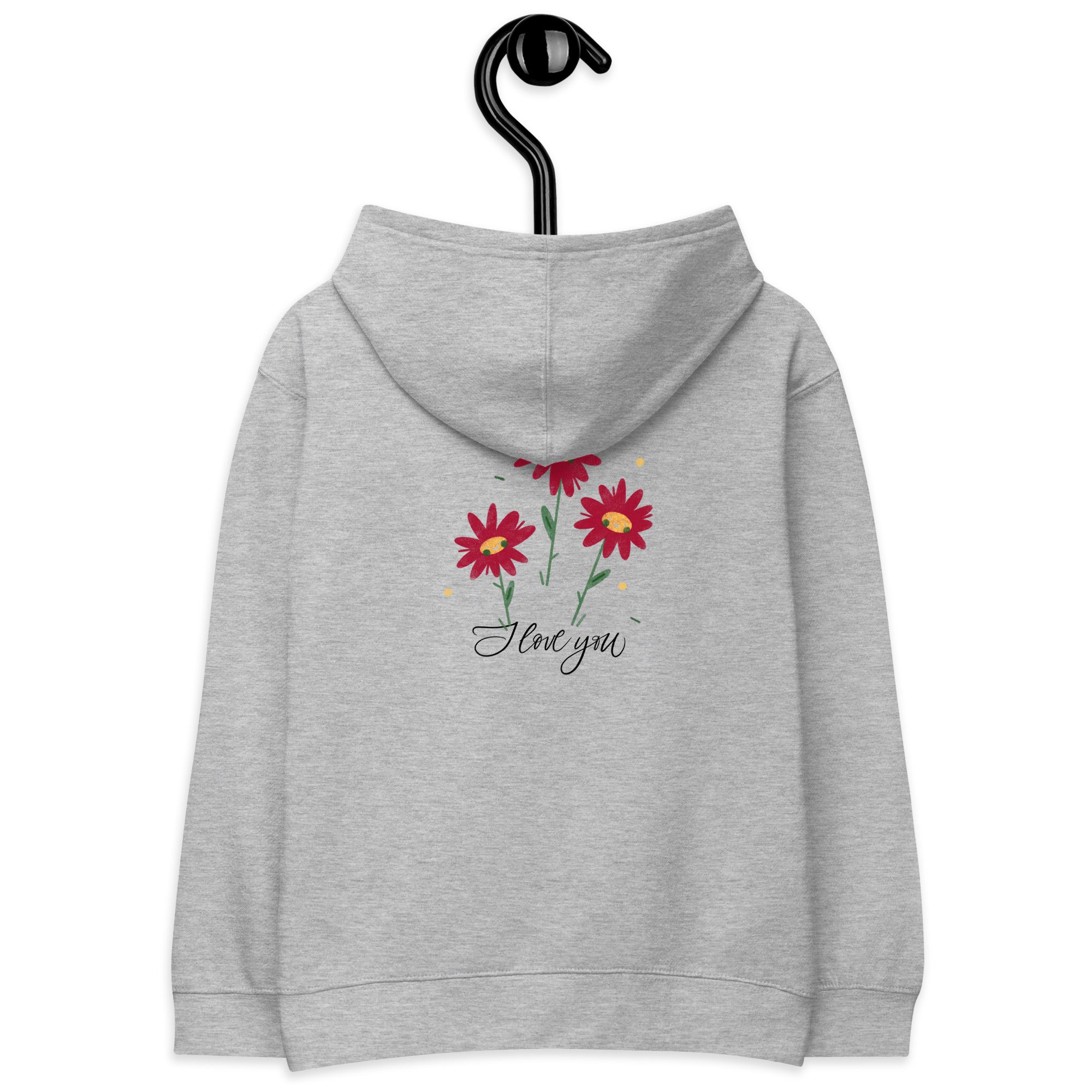 I love you - Kids fleece hoodie (back print)