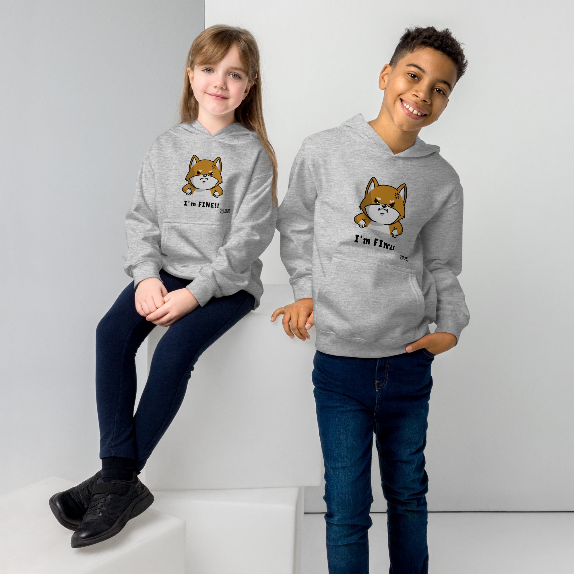 I'm fine - Kids fleece hoodie