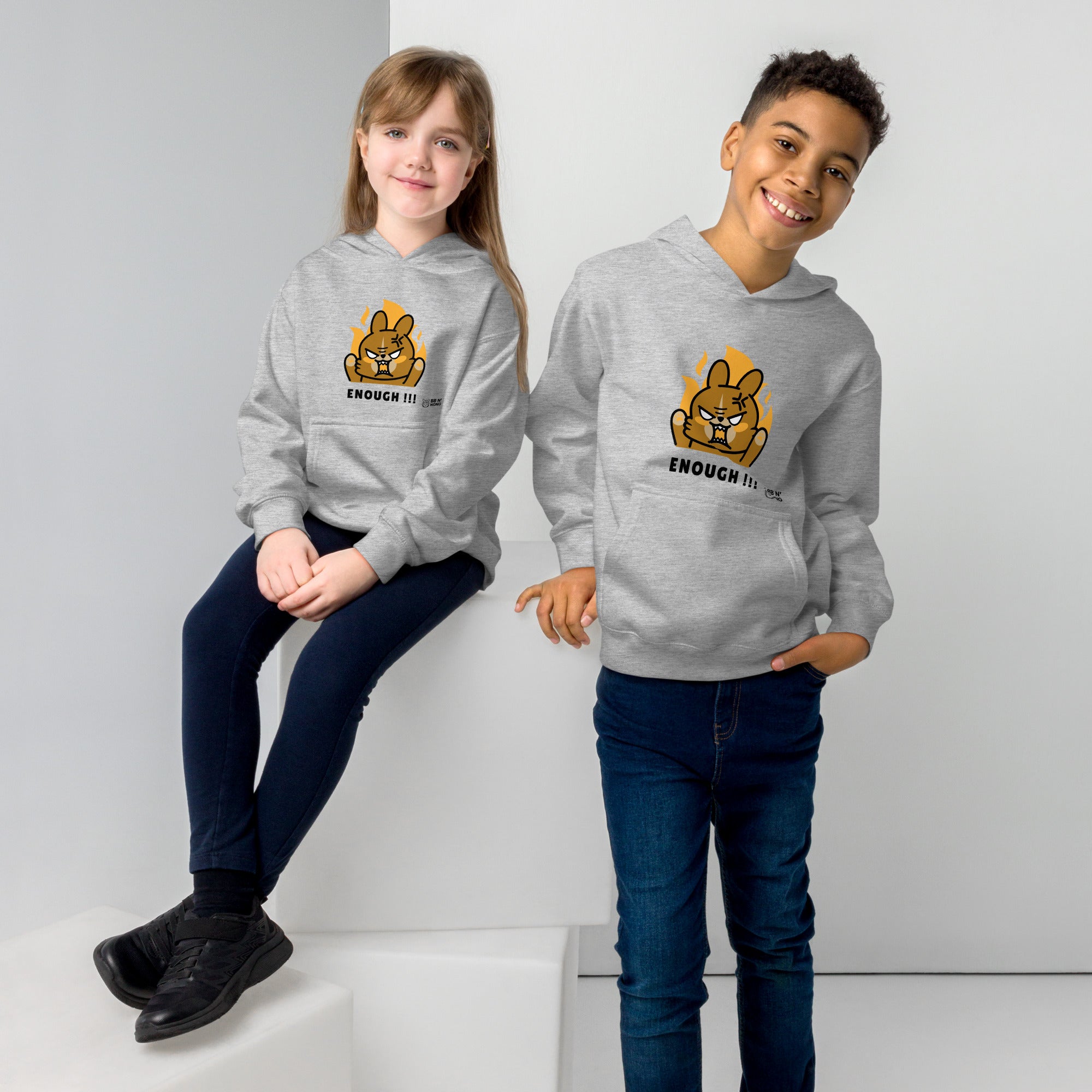 Enough!! - Kids fleece hoodie