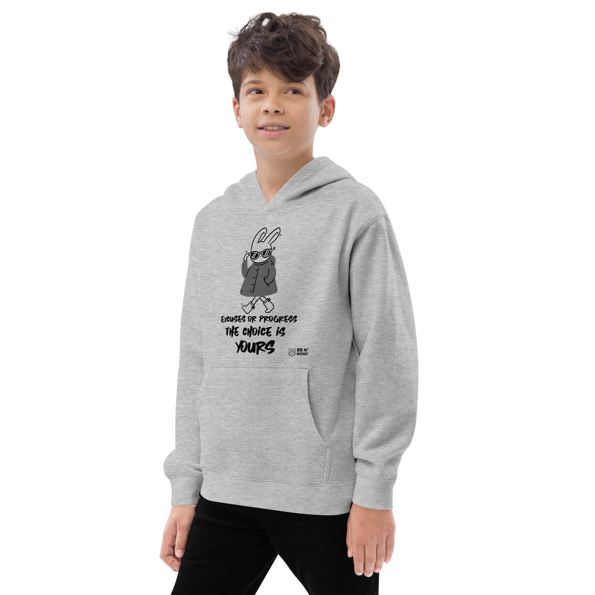 Excuses or Progress, the choice is yours - Kids fleece hoodie